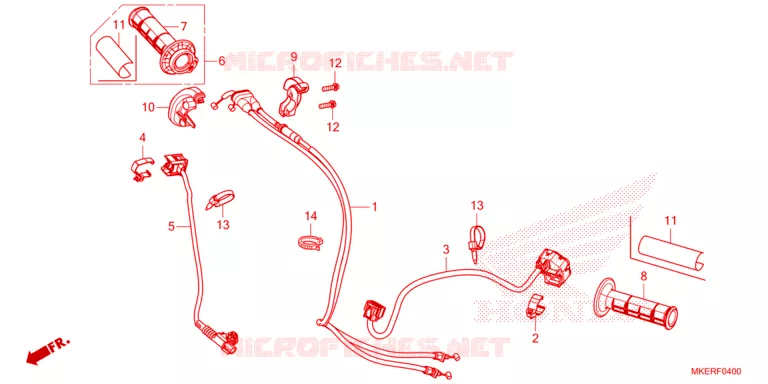 COMMODOS - POIGNEES - CABLES Honda MOTO 450 CRF 2024  CRF450RWER