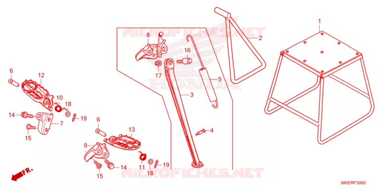REPOSE PIED - BEQUILLE Honda MOTO 450 CRF 2024  CRF450RWER
