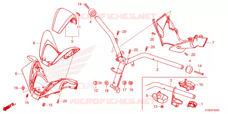 GUIDON - CARENAGE Honda SCOOTER 350 FORZA 2023  NSS350AP