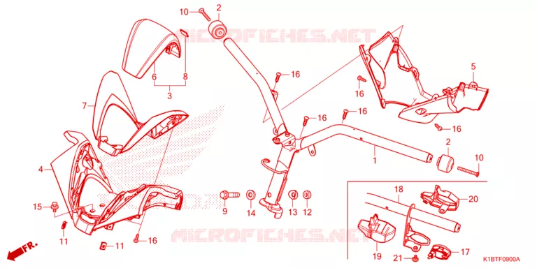 GUIDON - CARENAGE Honda SCOOTER 350 FORZA 2020  NSS350AM_2TH