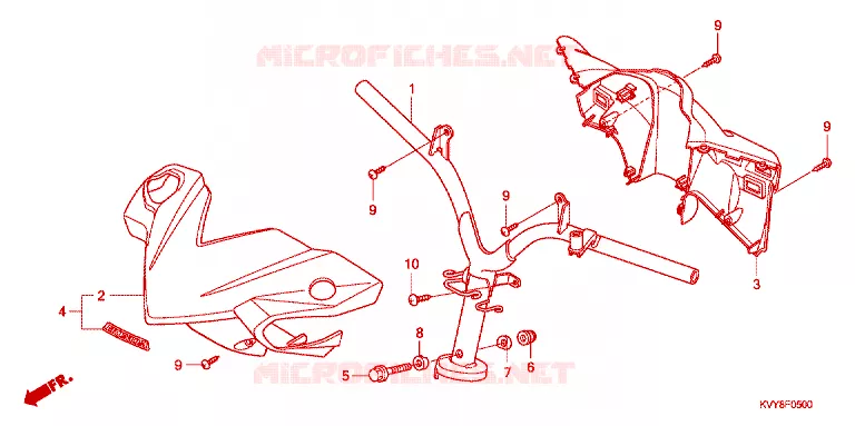 GUIDON - CARENAGE Honda SCOOTER 110 ICON 2009  ANC110CST9