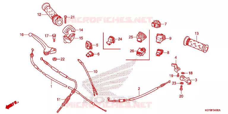 LEVIER DE GUIDON - CABLE - COMMODO Honda MOTO 125 DREAM 2018  AND125MDJ