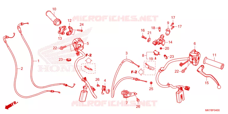 LEVIER DE GUIDON - CABLE - COMMODO Honda MOTO 650 CB 2023  CB650RAP
