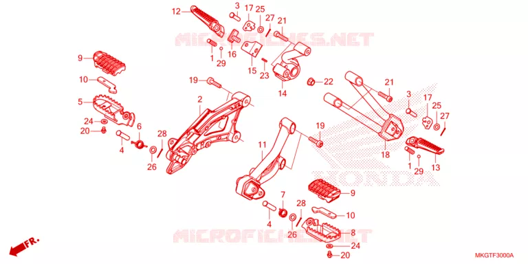 REPOSE PIED Honda MOTO 500 REBEL 2023  CMX500AP
