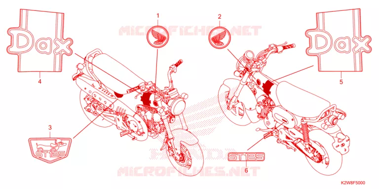 AUTOCOLLANTS Honda MOTO 125 DAX 2023  ST125AP