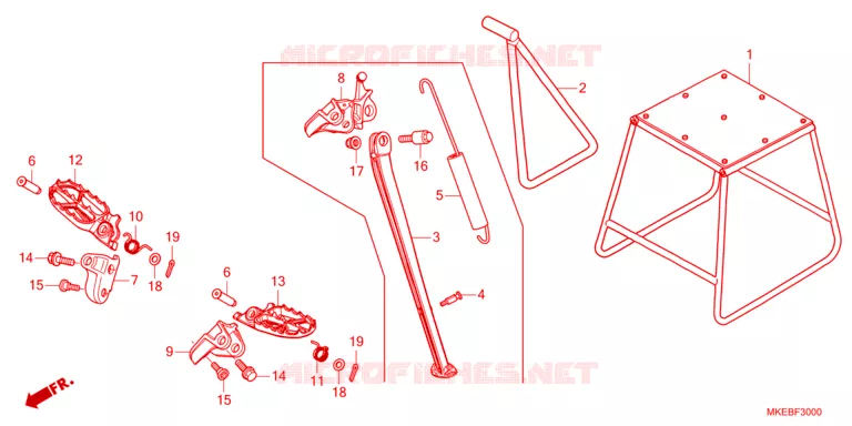 REPOSE PIED - BEQUILLE Honda MOTO 450 CRF 2023  CRF450RXP