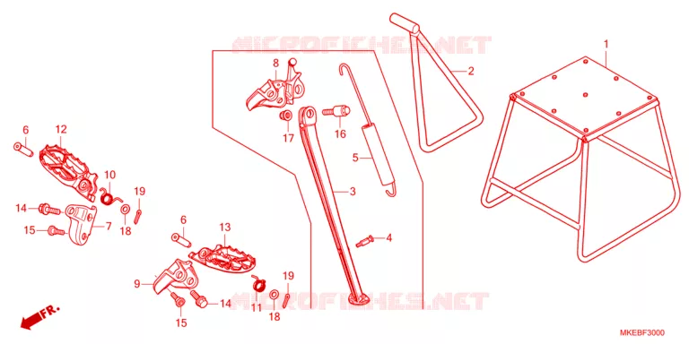 REPOSE PIED - BEQUILLE Honda MOTO 450 CRF 2023  CRF450RP