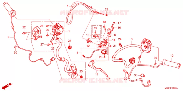 LEVIER DE GUIDON - CABLE - COMMODO Honda MOTO 1000 CB 2024  CB1000RAP