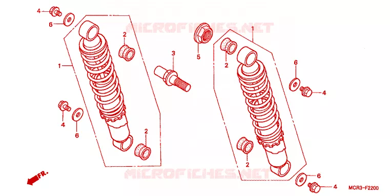 AMORTISSEUR ARRIERE Honda MOTO 750 VT 2002  VT750DC2