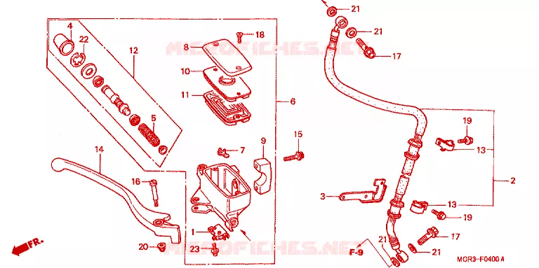 MAITRE CYLINDRE DE FREIN AVANT Honda MOTO 750 VT 2001  VT750DC1