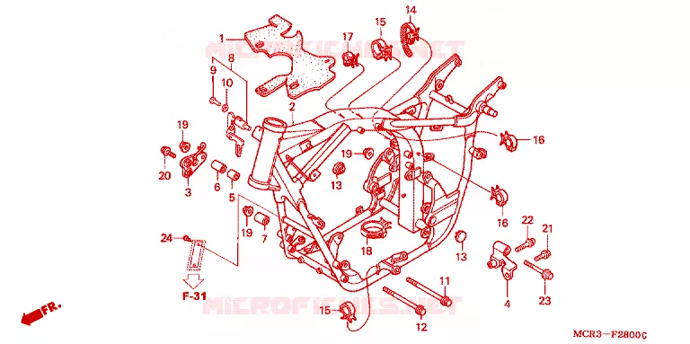 CADRE Honda MOTO 750 VT 2001  VT750DC1