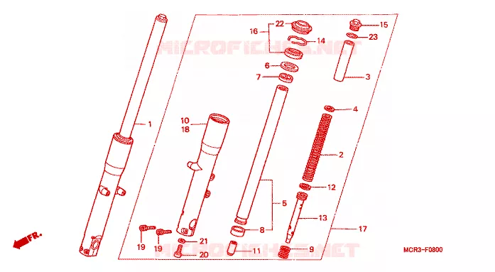 FOURCHE Honda MOTO 750 VT 2001  VT750DC1
