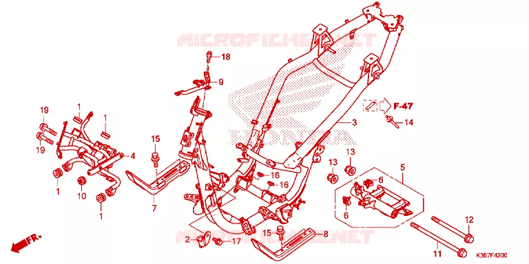 CADRE Honda SCOOTER 150 PCX 2015  WW150EX2F