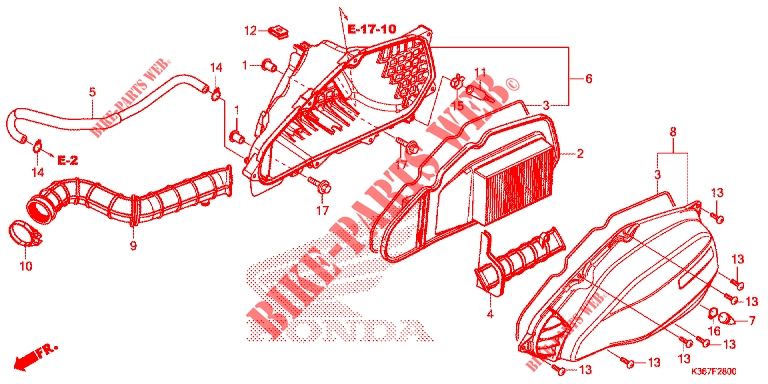 FILTRE A AIR pour Honda PCX 150 de 2016