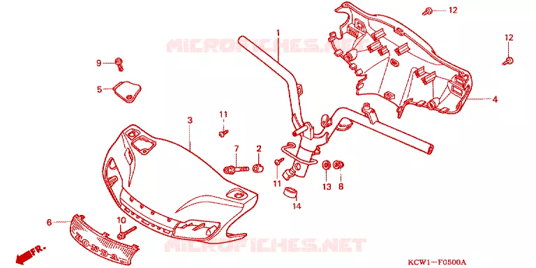 GUIDON - CARENAGE Honda SCOOTER 125 SPACY 2002  CHA1251