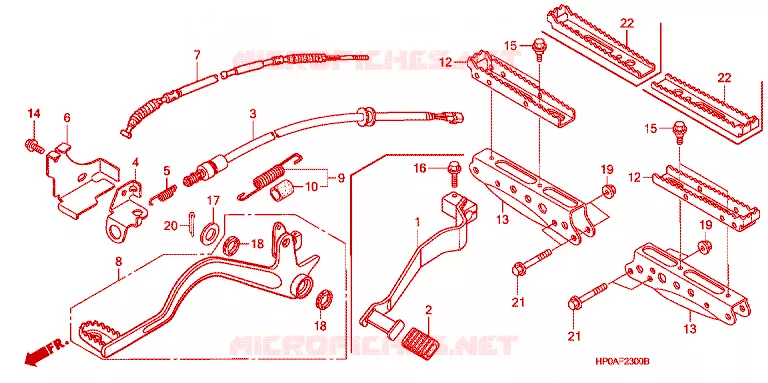 REPOSE PIED - PEDALE Honda ATV 500 FOURTRAX 2007  TRX500FPE7