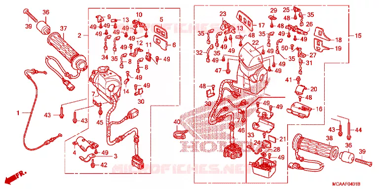 COMMODOS - POIGNEES Honda MOTO 1800 GOLD-WING 2009  GL18009