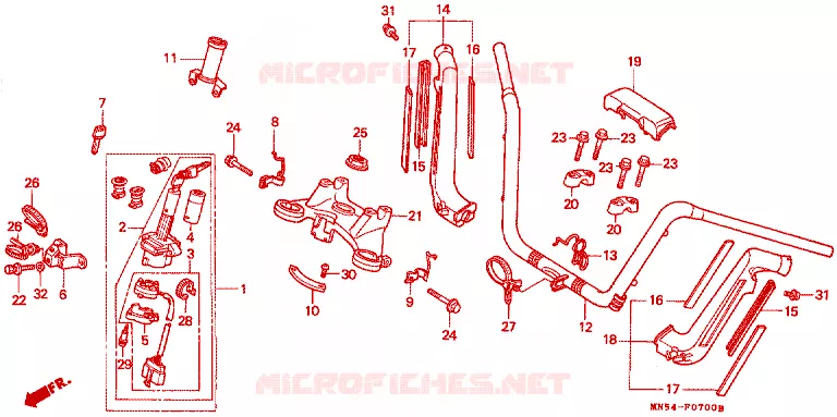 GUIDON Honda MOTO 1500 GOLD-WING 1990  GL1500L