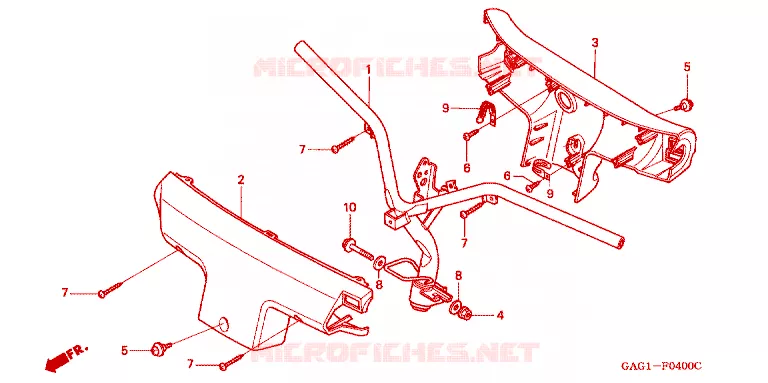 GUIDON - CARENAGE Honda SCOOTER 50 GYRO 2003  TC503