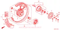 ROUE ARRIERE pour Honda LITTLE CUB 50 de 2008