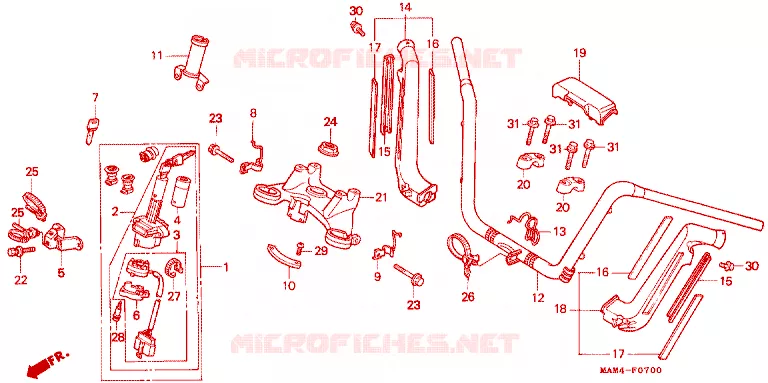 GUIDON Honda MOTO 1500 GOLD-WING 1997  GL1500SEV