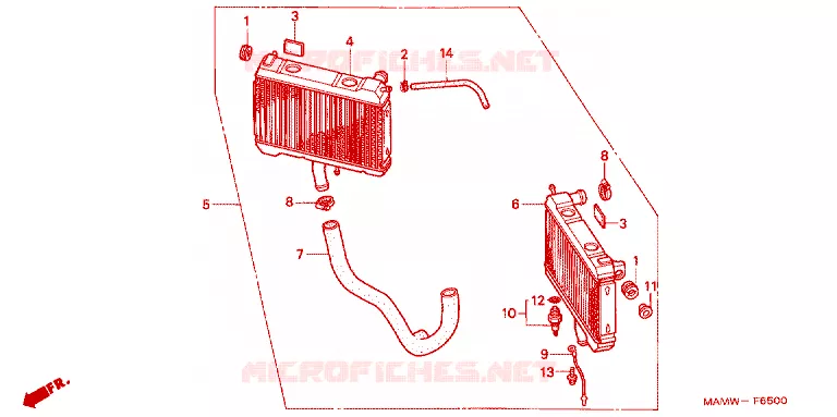 RADIATEUR Honda MOTO 1500 GOLD-WING 1998  GL1500SEW