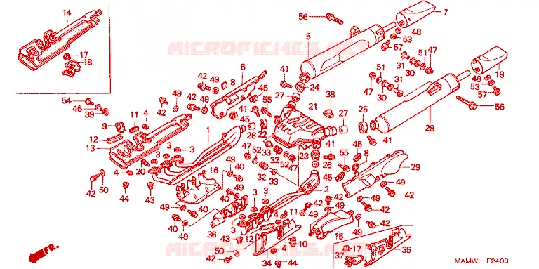 SILENCIEUX D'ECHAPPEMENT Honda MOTO 1500 GOLD-WING 1998  GL1500SEW