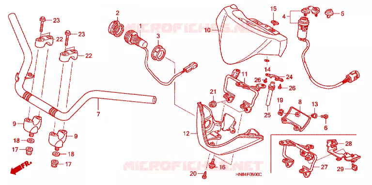 GUIDON Honda ATV 650 FOURTRAX 2004  TRX650FGA4