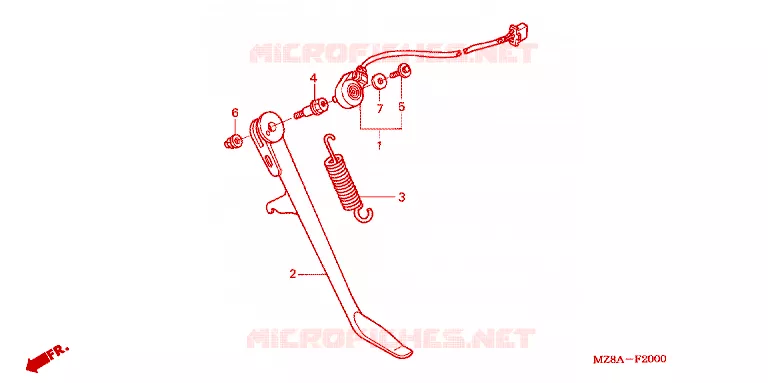 BEQUILLE Honda MOTO 600 SHADOW 2002  VT600CD2