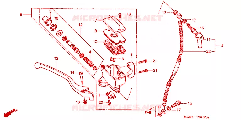 MAITRE CYLINDRE DE FREIN AVANT Honda MOTO 600 SHADOW 2003  VT600CD3