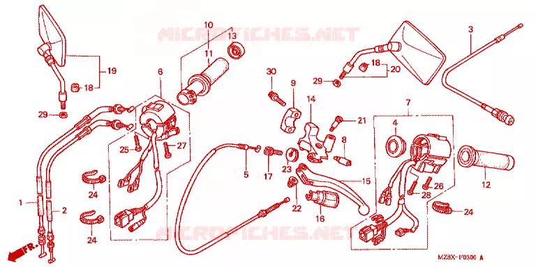 COMMODOS - POIGNEES Honda MOTO 600 SHADOW 1999  VT600CDX