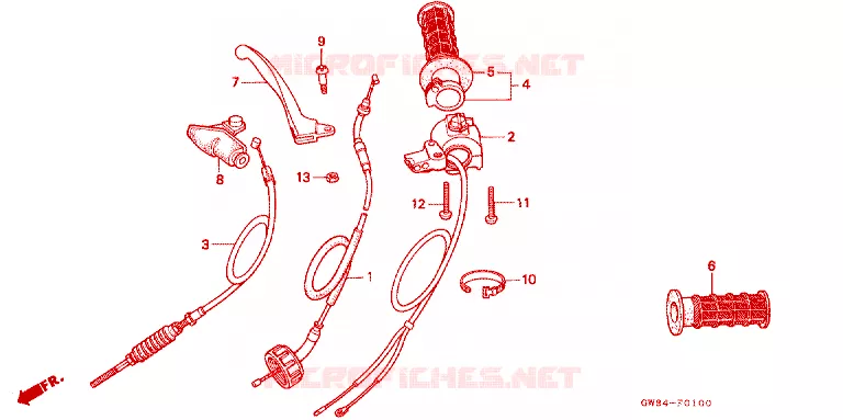 LEVIER DE GUIDON - COMMODO Honda MOTO 50 Z50 1996  Z50RT