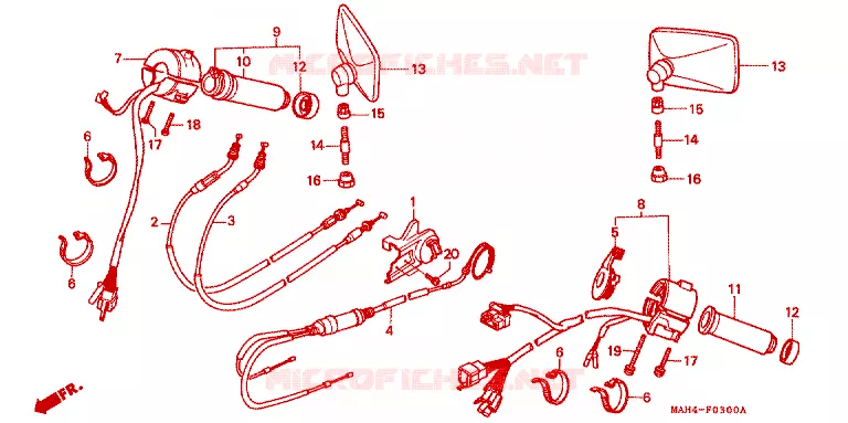 COMMODOS - POIGNEES Honda MOTO 1100 SHADOW 1995  VT1100CS
