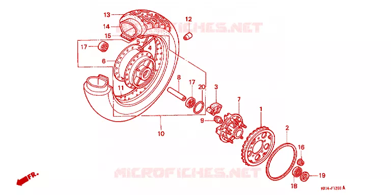 ROUE ARRIERE Honda MOTO 600 SHADOW 1994  VT600CDR