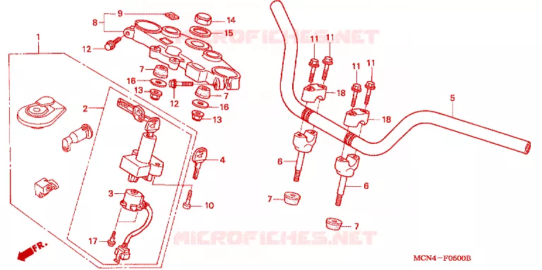 GUIDON Honda MOTO 750 CB 2002  CB7502