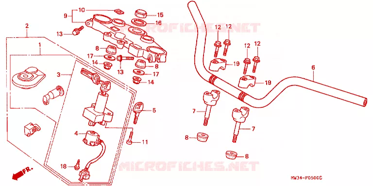 GUIDON Honda MOTO 750 CB 1996  CB750T
