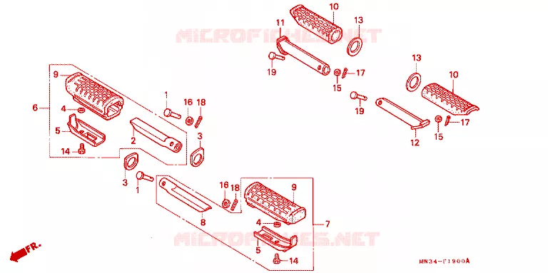 REPOSE PIED Honda MOTO 750 CB 1998  CB750W