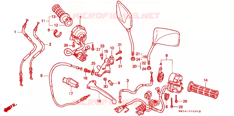 COMMODOS - POIGNEES Honda MOTO 750 CB 1998  CB750W