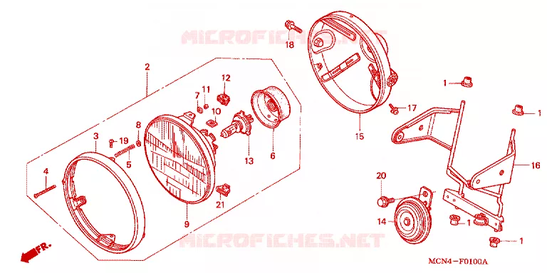 PHARE Honda MOTO 750 CB 2000  CB750Y