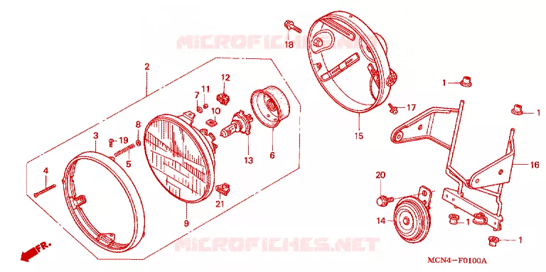 PHARE Honda MOTO 750 CB 2000  CB750Y