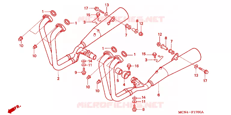 SILENCIEUX D'ECHAPPEMENT Honda MOTO 750 CB 2000  CB750Y