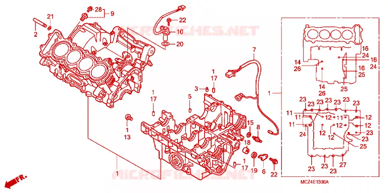 CARTER MOTEUR Honda MOTO 900 HORNET 2004  CB900F4
