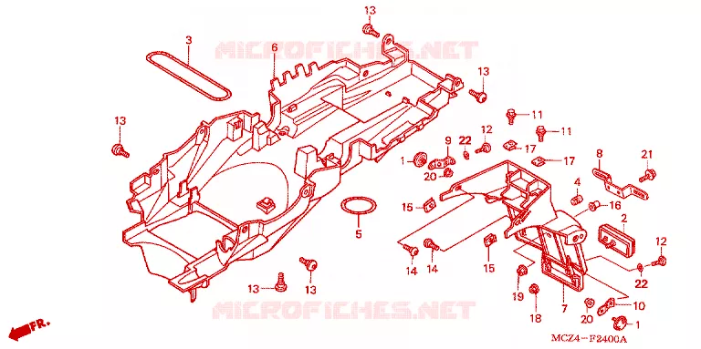 GARDE-BOUE ARRIERE Honda MOTO 900 HORNET 2004  CB900F4