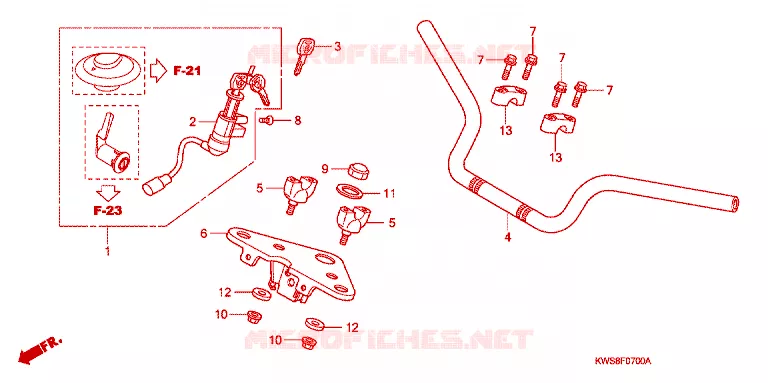 GUIDON - TE DE FOURCHE Honda MOTO 110 CB 2014  CBF110E