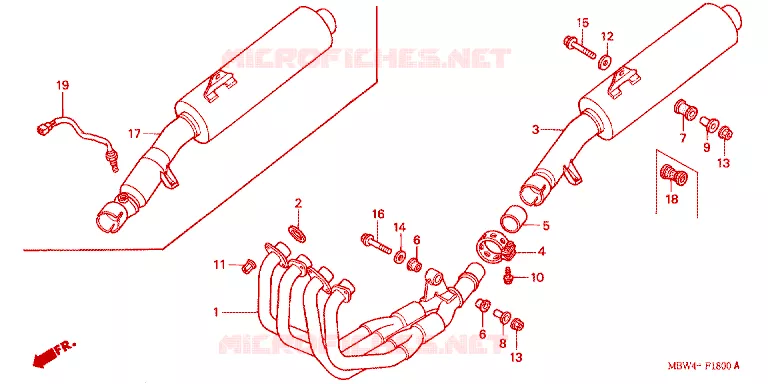 SILENCIEUX D'ECHAPPEMENT Honda MOTO 600 CBR 2000  CBR600F4Y