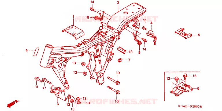 CADRE Honda MOTO 125 CG 2003  CG125ES3