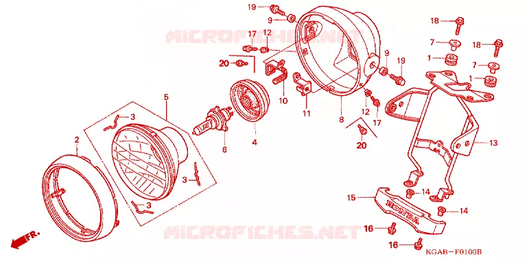 PHARE Honda MOTO 125 CG 2003  CG125KSE3