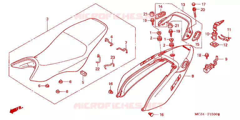 SELLE - CARENAGE ARRIERE Honda MOTO 900 HORNET 2004  CB900F4