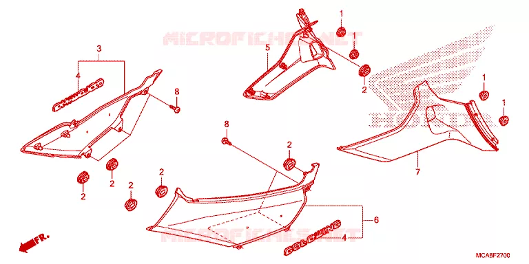 COUVERCLES LATERAUX Honda MOTO 1800 GOLD-WING 2013  GL1800D