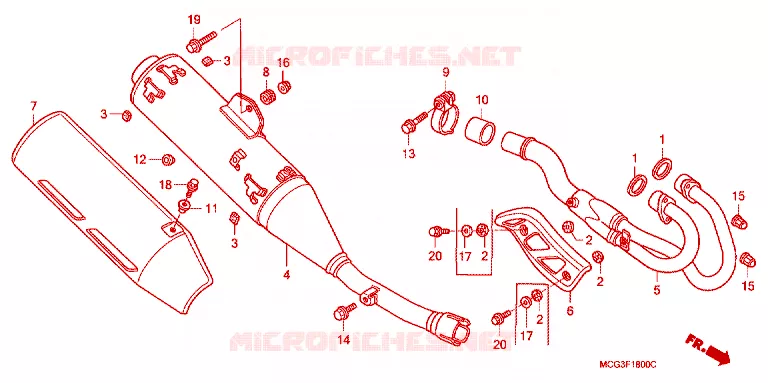 SILENCIEUX D'ECHAPPEMENT Honda MOTO 400 NX 2007  NX4007